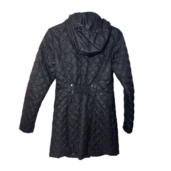 Laundry By Shelli Segal Quilted Black Coat With Leopard Lining - XS - Picture 2 of 7